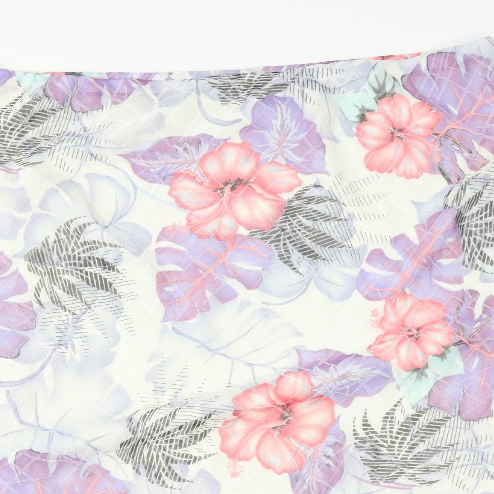 EYE CATCH Womens Multicoloured Floral Polyester A-Line Skirt Size 26