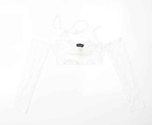 Womens UK Size 6 PRETTYLITTLETHING White Basic T-Shirt