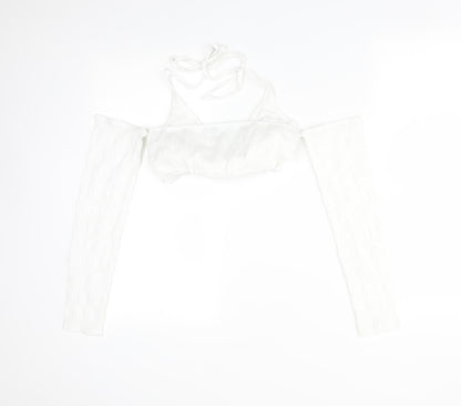 Womens UK Size 6 PRETTYLITTLETHING White Basic T-Shirt