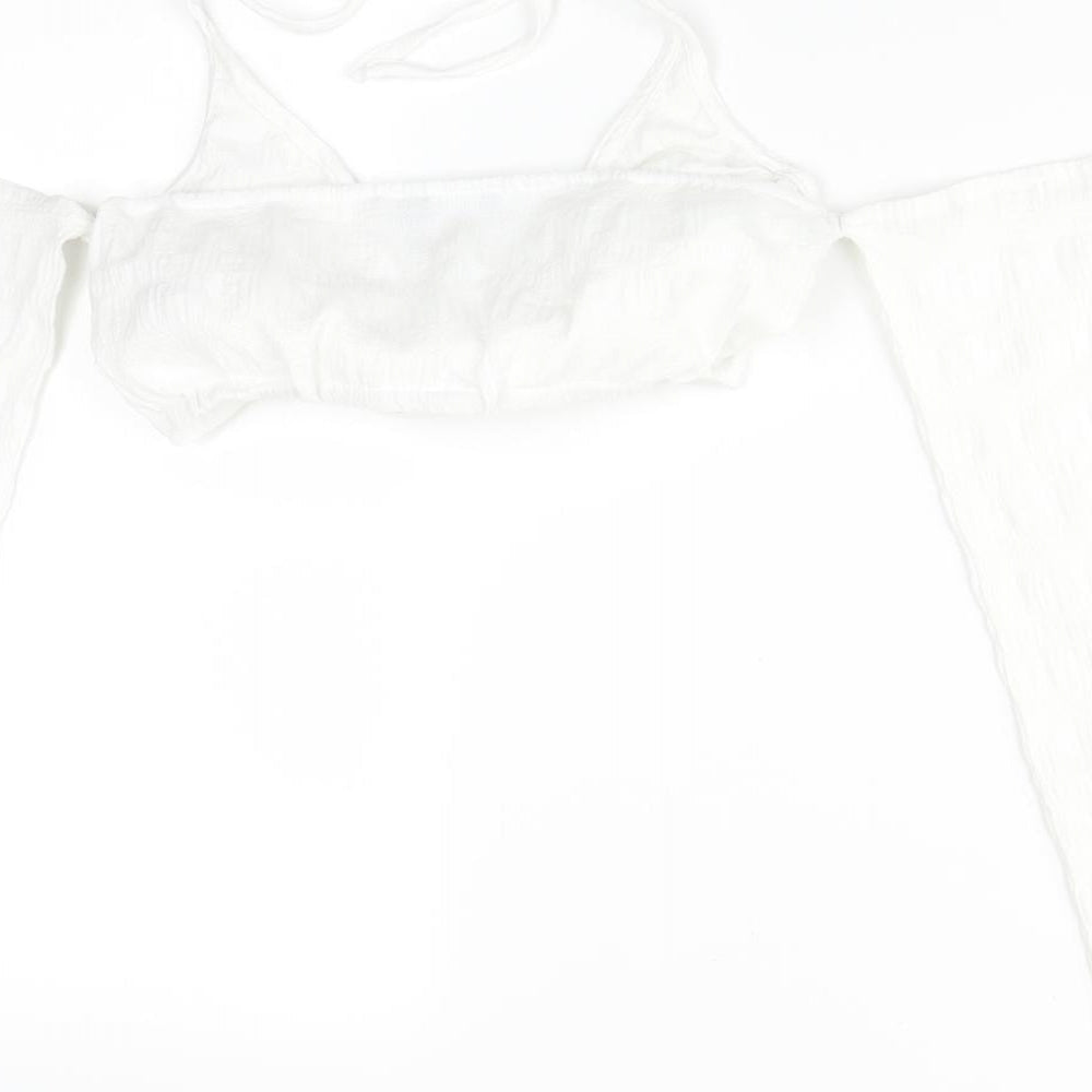 Womens UK Size 6 PRETTYLITTLETHING White Basic T-Shirt