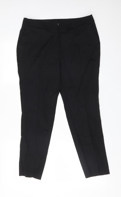 Womens UK Size 12 Very Regular Fit Dress Pants Black Trousers