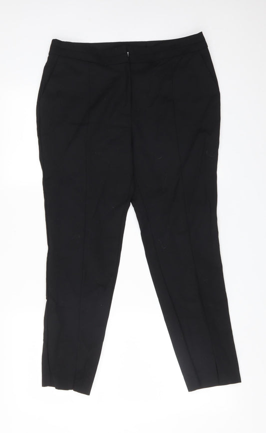 Womens UK Size 12 Very Regular Fit Dress Pants Black Trousers