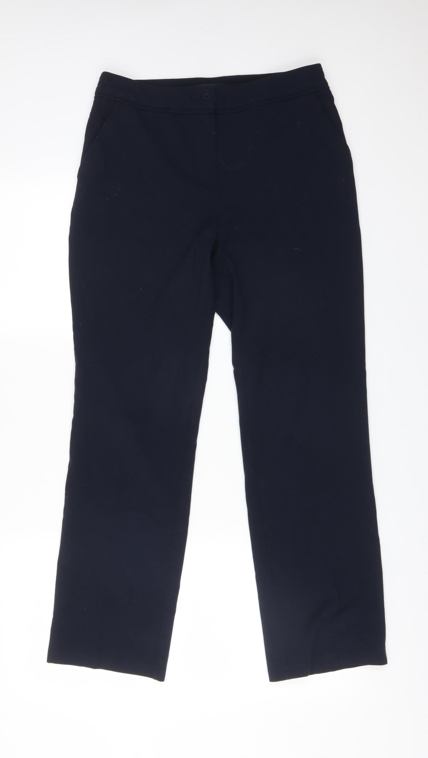Womens UK Size 10 M&S Regular Fit Dress Pants Blue Trousers