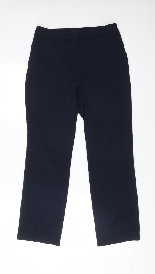 Womens UK Size 10 M&S Regular Fit Dress Pants Blue Trousers