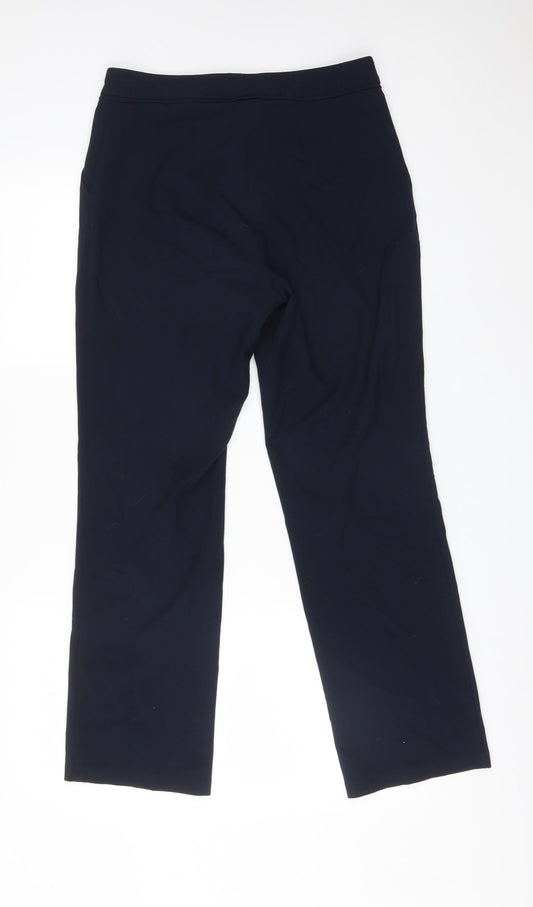 Womens UK Size 10 M&S Regular Fit Dress Pants Blue Trousers