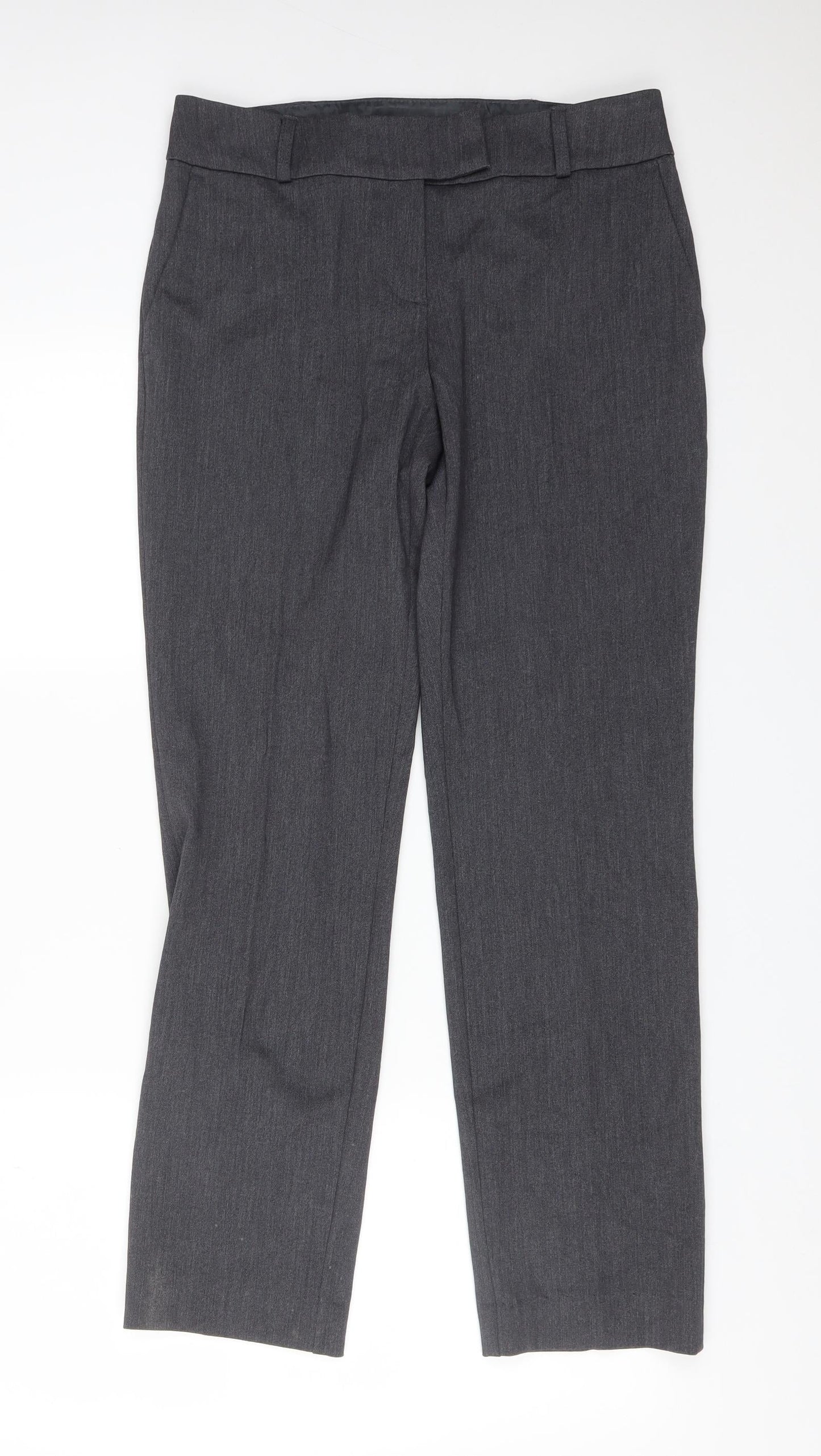 TU Womens Grey  Polyester Dress Pants Trousers Size 10 L29 in Regular