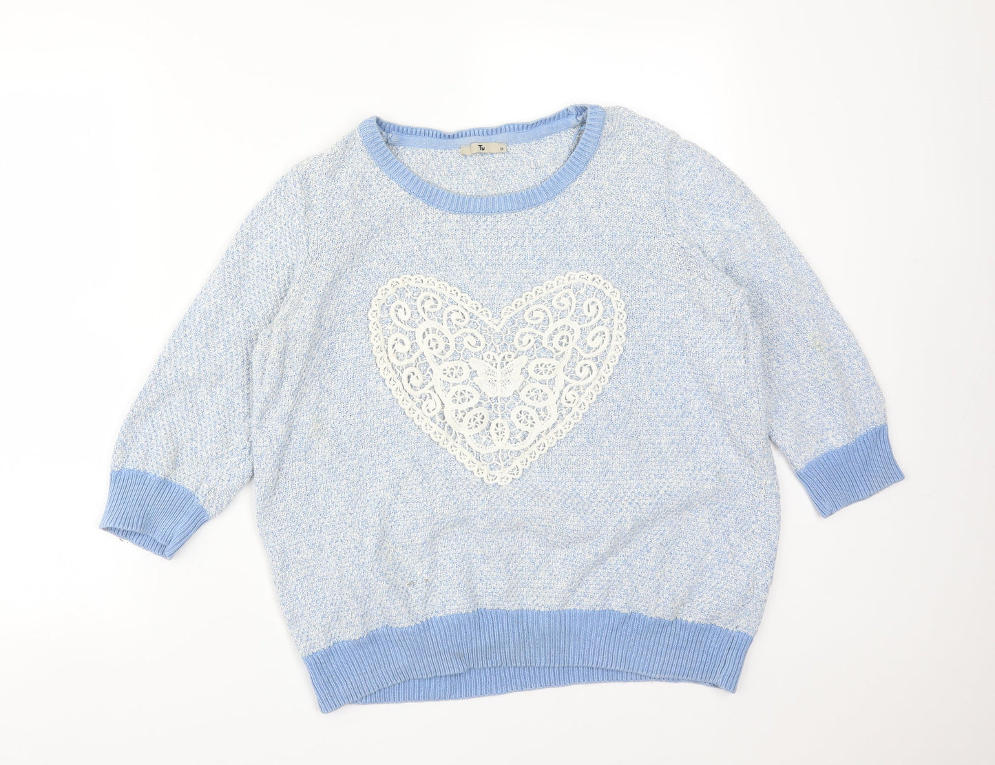 TU Womens Multicoloured  Cotton Pullover Sweatshirt Size 12   - HEART