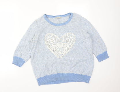 TU Womens Multicoloured  Cotton Pullover Sweatshirt Size 12   - HEART