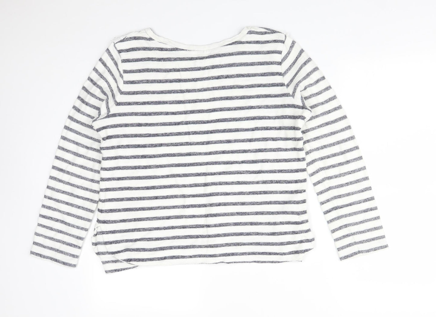 Matalan Womens Multicoloured Striped Cotton Basic T-Shirt Size 12 Boat Neck