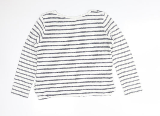Matalan Womens Multicoloured Striped Cotton Basic T-Shirt Size 12 Boat Neck