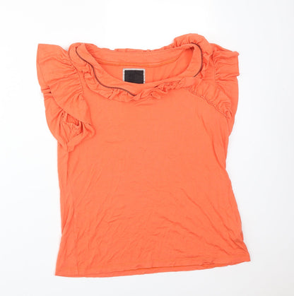 Womens UK Size 16 Debenhams Orange Basic T-Shirt