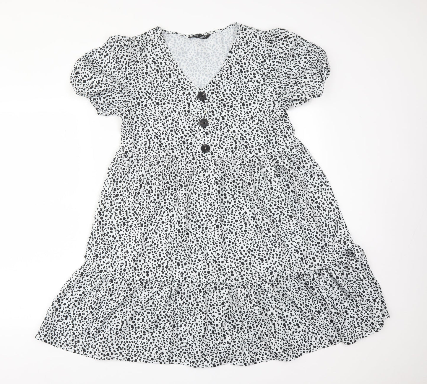 SheIn Womens Multicoloured Animal Print Polyester A-Line  Size S V-Neck