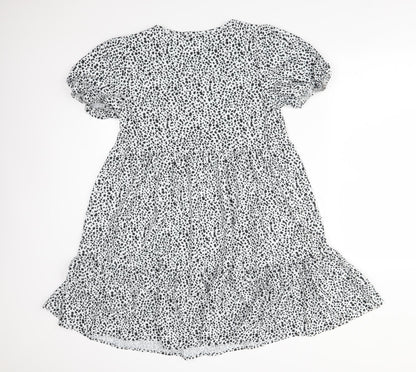 SheIn Womens Multicoloured Animal Print Polyester A-Line  Size S V-Neck