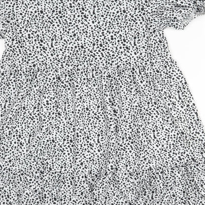 SheIn Womens Multicoloured Animal Print Polyester A-Line  Size S V-Neck