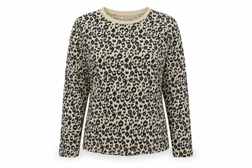 Front view of Blooming Jelly women’s multicoloured animal print viscose basic t-shirt, size M, round neck
