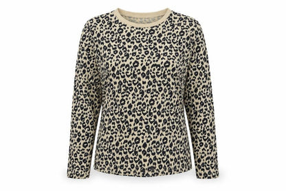 Front view of Blooming Jelly women’s multicoloured animal print viscose basic t-shirt, size M, round neck