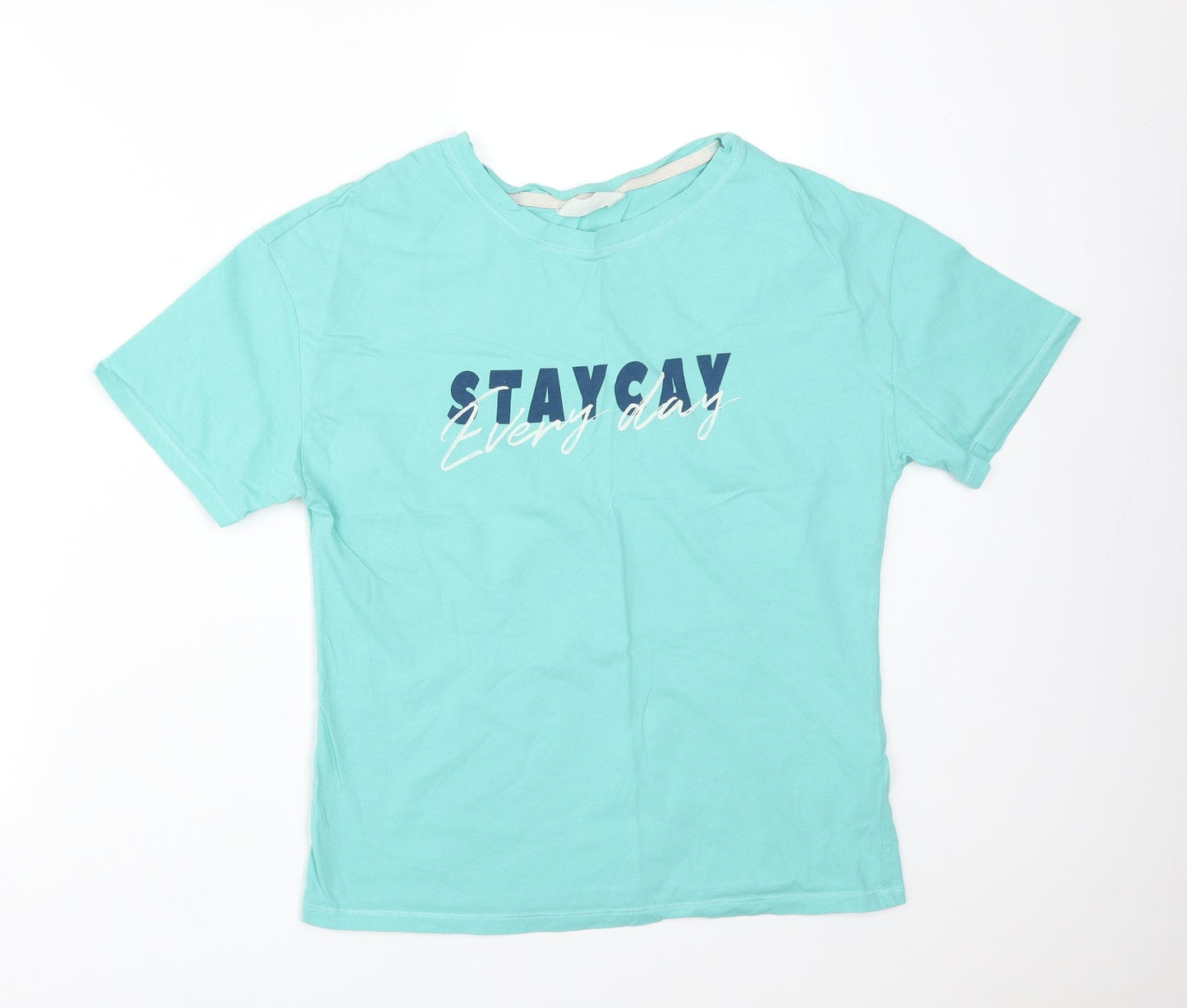 M&S Womens Green Solid Cotton  Pyjama Top Size 10   - STAYCAY EVERYDAY