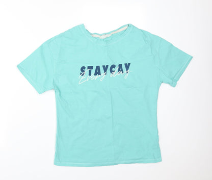M&S Womens Green Solid Cotton  Pyjama Top Size 10   - STAYCAY EVERYDAY