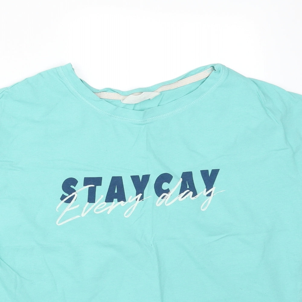 M&S Womens Green Solid Cotton  Pyjama Top Size 10   - STAYCAY EVERYDAY