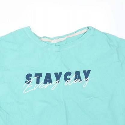 M&S Womens Green Solid Cotton  Pyjama Top Size 10   - STAYCAY EVERYDAY
