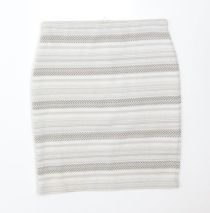 Miss Selfridge Womens Multicoloured Striped Polyester Straight & Pencil Skirt Size 10