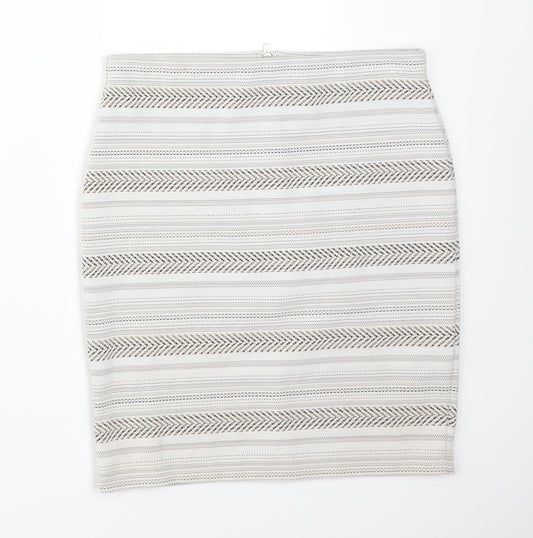 Miss Selfridge Womens Multicoloured Striped Polyester Straight & Pencil Skirt Size 10