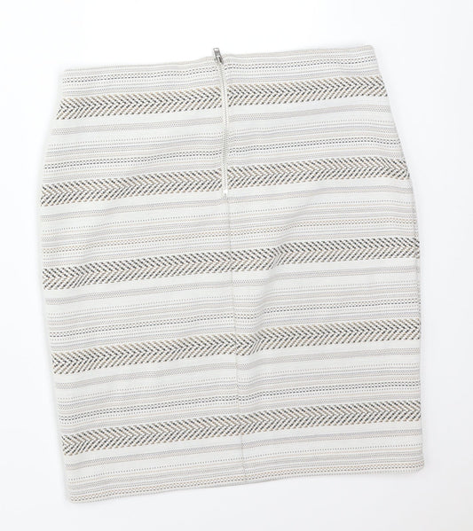 Miss Selfridge Womens Multicoloured Striped Polyester Straight & Pencil Skirt Size 10