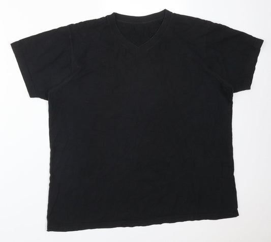 Preworn Mens Black  Cotton  T-Shirt Size M V-Neck