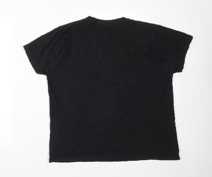 Preworn Mens Black  Cotton  T-Shirt Size M V-Neck