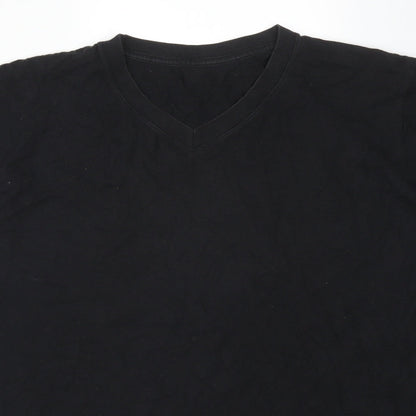 Preworn Mens Black  Cotton  T-Shirt Size M V-Neck