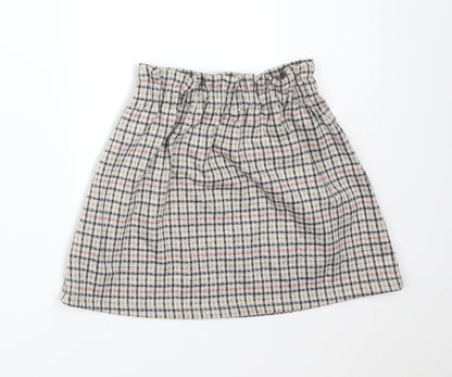 Primark Girls Multicoloured Check Polyester Straight & Pencil Skirt Size 3-4 Years  Regular