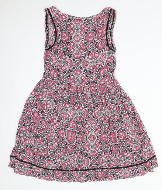 New Look Womens Multicoloured Floral Viscose A-Line  Size 6 V-Neck