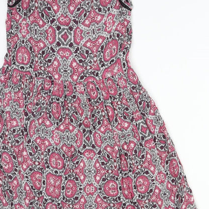 New Look Womens Multicoloured Floral Viscose A-Line  Size 6 V-Neck