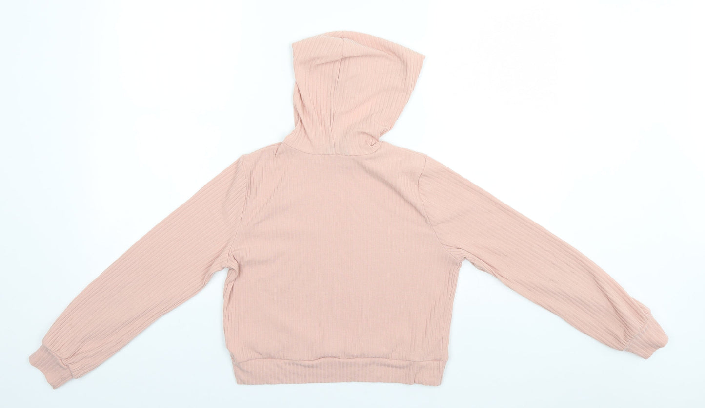 New Look Womens Pink  Viscose Pullover Hoodie Size M