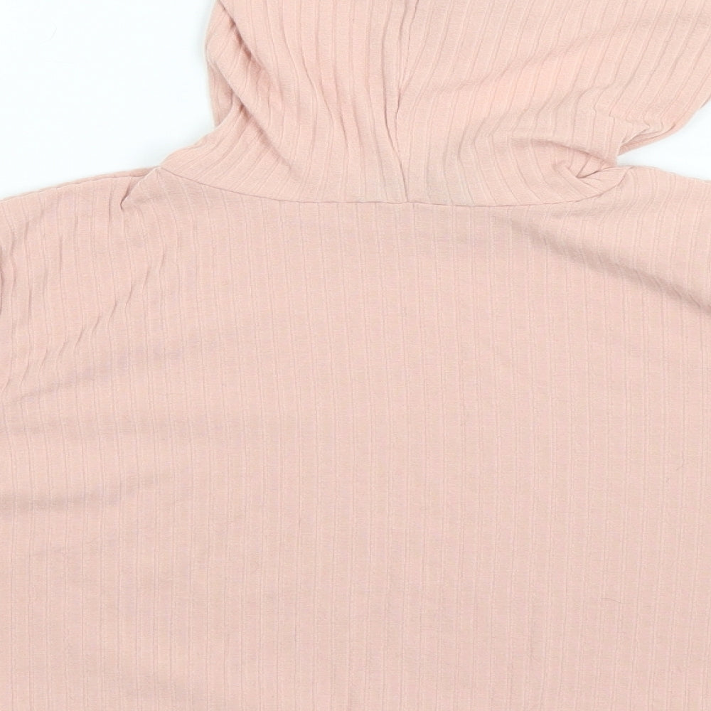 New Look Womens Pink  Viscose Pullover Hoodie Size M