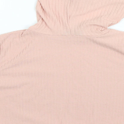 New Look Womens Pink  Viscose Pullover Hoodie Size M