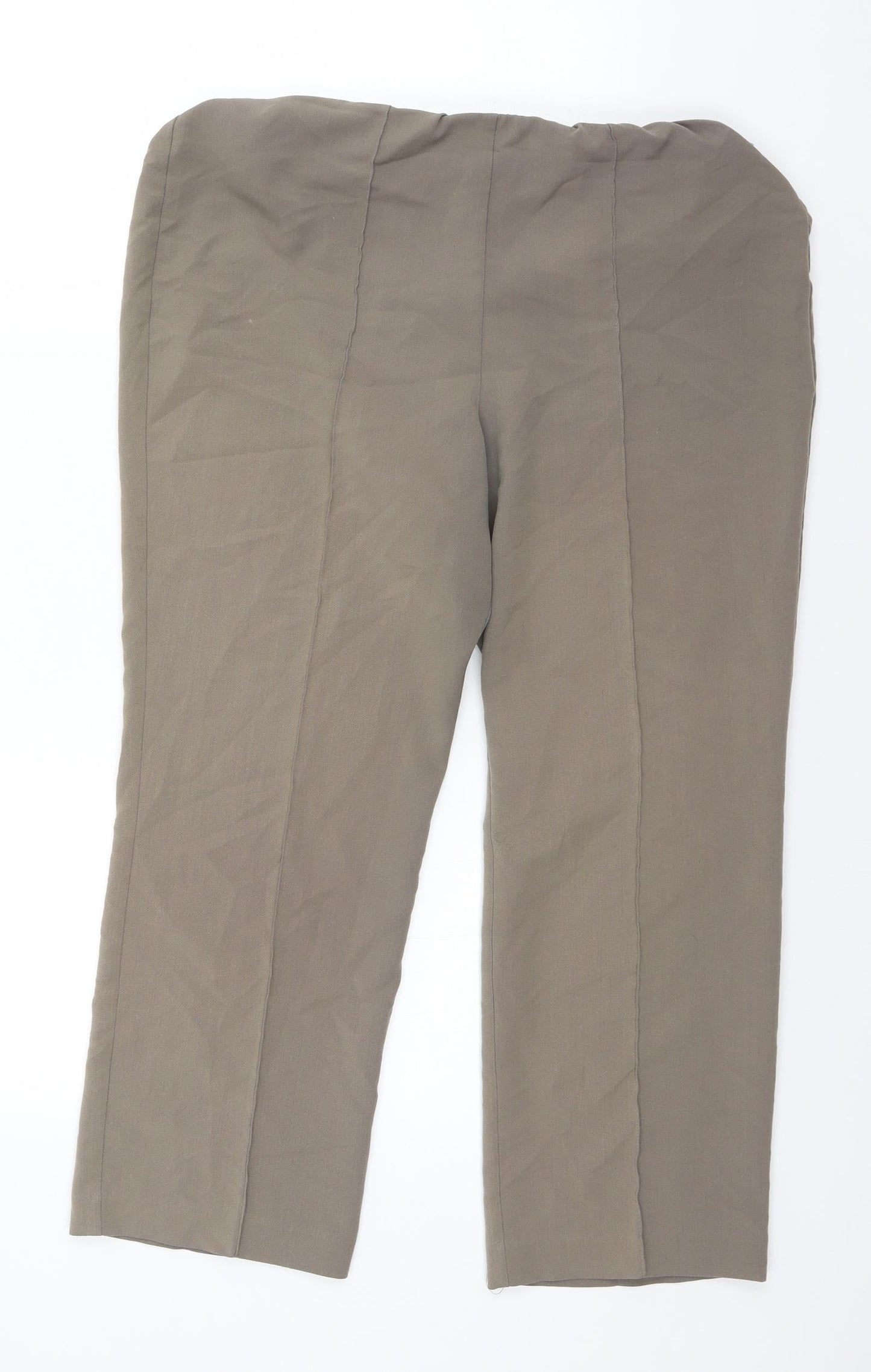 Bonmarché Womens Beige  Polyester Trousers  Size 12 L26 in Regular
