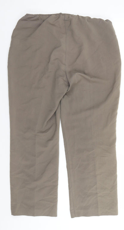 Bonmarché Womens Beige  Polyester Trousers  Size 12 L26 in Regular