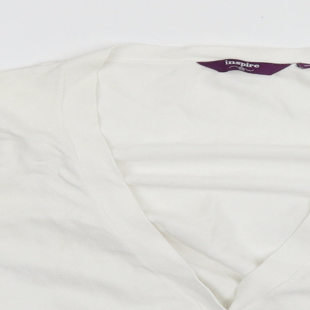 Womens UK Size 20 Inspire White Cardigan Jumper