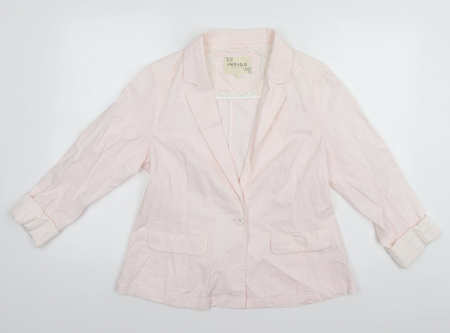 Indigo Womens White   Jacket  Size 14