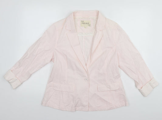 Indigo Womens White   Jacket  Size 14