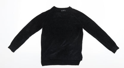 F&F Womens Black Round Neck  Polyester Pullover Jumper Size 6