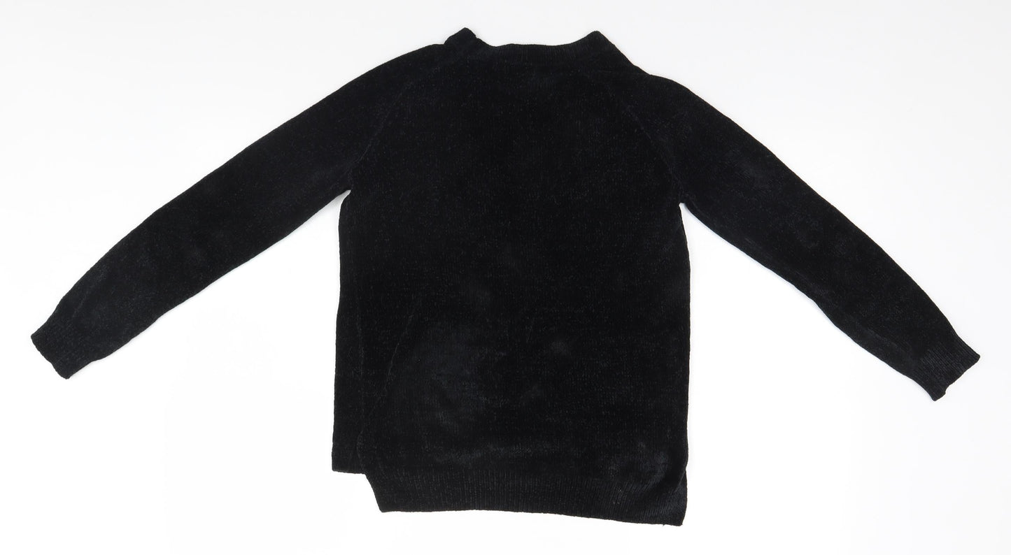 F&F Womens Black Round Neck  Polyester Pullover Jumper Size 6