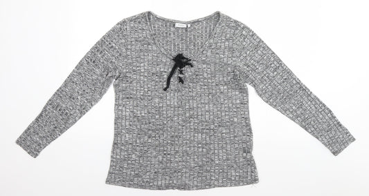 Womens UK Size L fransa Silver Pullover Jumper