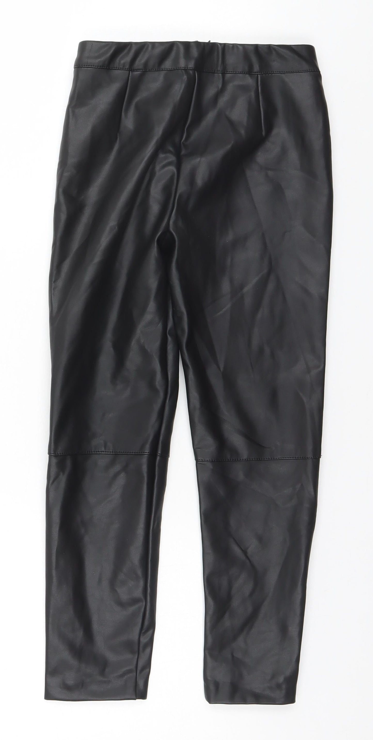 Zara Boys Black  Polyurethane Capri Trousers Size 8 Years  Regular