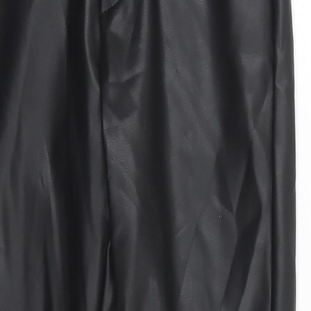 Zara Boys Black  Polyurethane Capri Trousers Size 8 Years  Regular