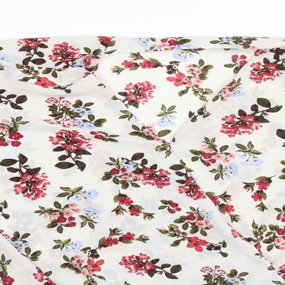 Anthology Womens Grey Floral  Basic Blouse  V-Neck