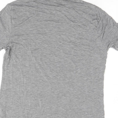 Marks and Spencer Womens Grey  Viscose Basic T-Shirt Size 14 Roll Neck