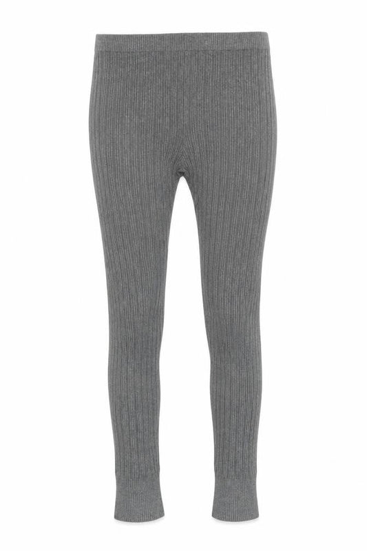 Front view of ASOS women’s grey acrylic trousers, size UK 10, 26-inch leg regular