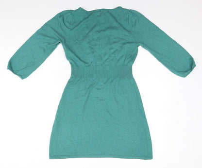 H&M Womens Green  Acrylic A-Line  Size 10 Round Neck
